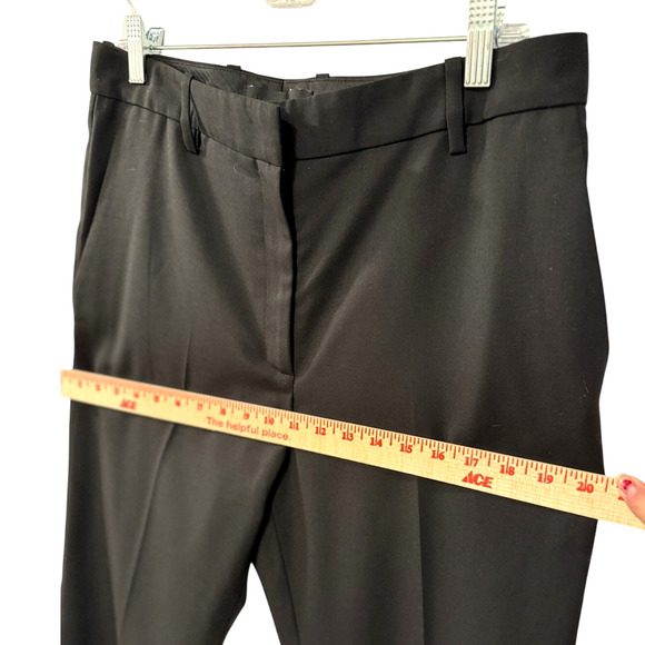 Nili Lotan 10 Virgin Wool $750 Straight Leg Corette Pants High Rise Long Black - Picture 12 of 13